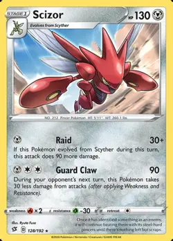 4x NM-Mint Scizor - 128/192 - Rare Pokemon Rebel Clash - Image 1