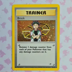 Pokemon TCG Brock Gym Heroes Holo Rare Trainer 15/132 Wizards 2000 - Image 1