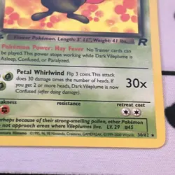Dark Vileplume 30/82 Rare Team Rocket Non Holo WOTC 1st Edition Pokemon - Image 4