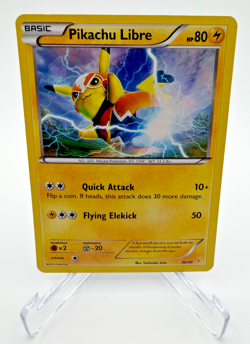 Pokemon TCG Pikachu Libre 30/30 XY Pikachu Libre & Suicune Holo MP - Image 1