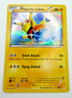 Pokemon TCG Pikachu Libre 30/30 XY Pikachu Libre & Suicune Holo MP - Image 3