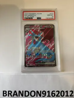 2025 POKEMON JTG EN-JOURNEY TOGETHER ULTRA RARE #177 SALAMENCE EX PSA 10 - Image 1