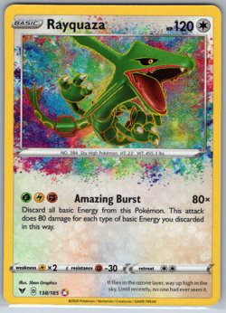 Pokemon Rayquaza Amazing Rare SWSH Vivid Voltage 138/185 NM - Image 1