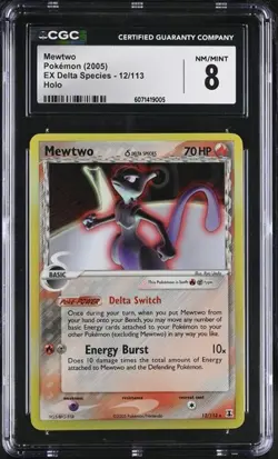 2005 Pokemon EX Delta Species Mewtwo #12 Holo CGC 8 - Image 1