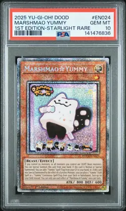 Yugioh Marshmao Yummy DOOD-EN024 Starlight Rare - PSA 10 - GEM MINT - POP 4 - Image 2