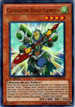 Yugioh Gladiator Beast Lanista LCGX-EN252 1st Edition - Image 1