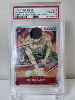 2022 ONE PIECE STARTER DECK ST01-STRAW HAT CREW #013 ZORO + #012 LUFFY PSA 10 - Image 2