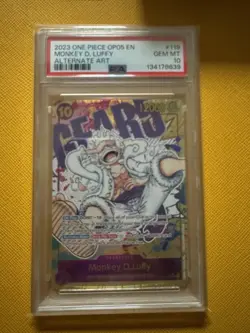 One Piece Monkey D Luffy OP05-119 SEC Alternative Art PSA 10 - Image 1