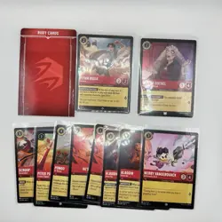 Disney Lorcana TCG Lot Of Holo & Reg Cards w/ Custom Vertical Dividers + Sleeves - Image 4