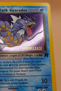Dark Gyarados (Prerelease) Holo Rare Team Rocket 8/82 Pokemon Card - WOTC 1999 - Image 2