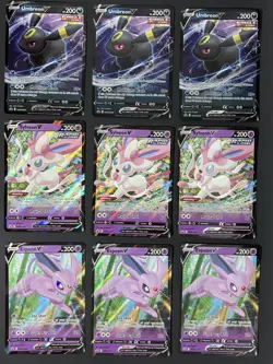 Lot of 9 Promo V Cards Pokemon Sylveon Umbreon Espeon NM SWSH 201, 202, 203 - Image 1