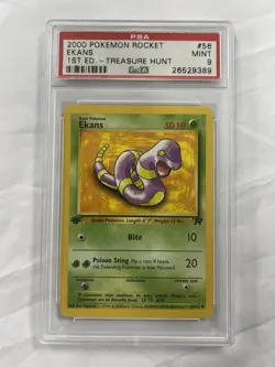 POKEMON CARD PSA 9 MINT EKANS ROCKET 1ST EDITION 2000 NON HOLO #56 - Image 1