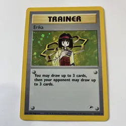 Pokemon TCG 2000 Trainer Card Erika 16/132 Gym Heroes HOLO M - Image 1