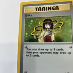 Pokemon TCG 2000 Trainer Card Erika 16/132 Gym Heroes HOLO M - Image 3