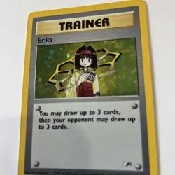 Pokemon TCG 2000 Trainer Card Erika 16/132 Gym Heroes HOLO M - Image 4