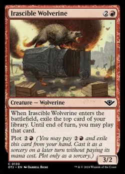 1x Irascible Wolverine - Foil NM Eng MTG - Outlaws Thunder Junction - Image 1