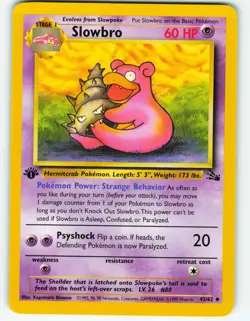Slowbro - 1st Edition - 43/62 Fossil Set - Pokemon TCG - 1999 - Image 1