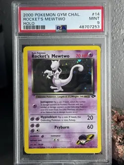 2000 POKEMON GYM CHALLENGE HOLO #14 ROCKET'S MEWTWO PSA 9 - Image 1