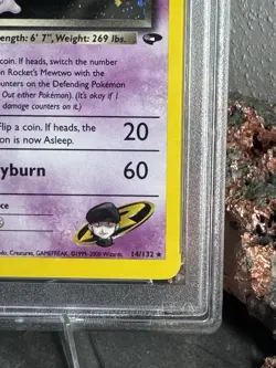 2000 POKEMON GYM CHALLENGE HOLO #14 ROCKET'S MEWTWO PSA 9 - Image 3