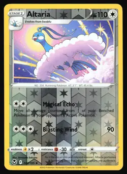 2022 Pokemon Silver Tempest 143/195 Altaria Reverse Holo Uncommon - Image 1