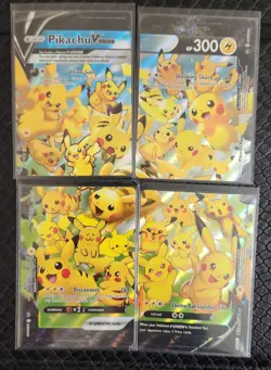 POKEMON! Pikachu V-Union SwSH Black Star Promo Set of 4 NM - Image 1