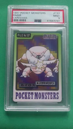 1997 Pocket Monsters #127 Pinsir Carddass PSA 9 - Image 1