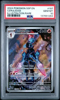 2024 POKEMON SSP EN-SURGING SPARKS ILLUSTRATION RARE #197 CERULEDGE PSA 10 - Image 1