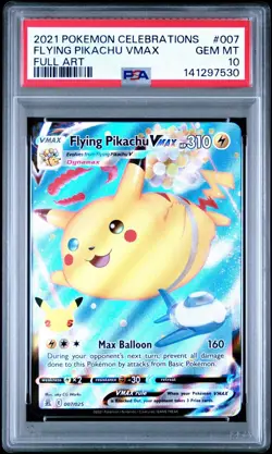 2021 POKEMON CELEBRATIONS #007 FULL ART/FLYING PIKACHU VMAX PSA 10 - Image 1