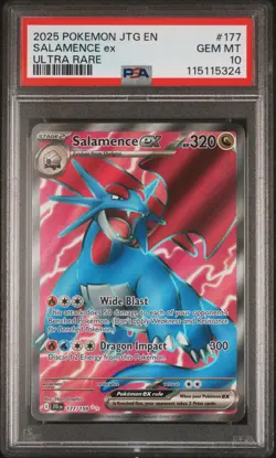 2025 POKEMON JTG EN-JOURNEY TOGETHER ULTRA RARE #177 SALAMENCE EX PSA 10 - Image 1
