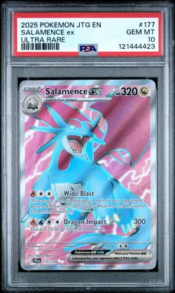 2025 POKEMON JTG EN-JOURNEY TOGETHER ULTRA RARE #177 SALAMENCE EX PSA 10 - Image 1