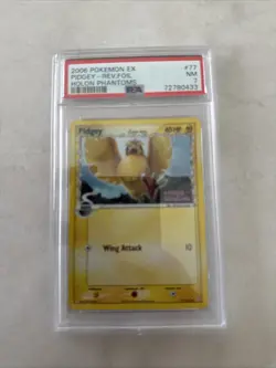 2006 Pokemon EX Pidgey 77 Reverse Foil Bloom Phantoms PSA 7 - Image 1
