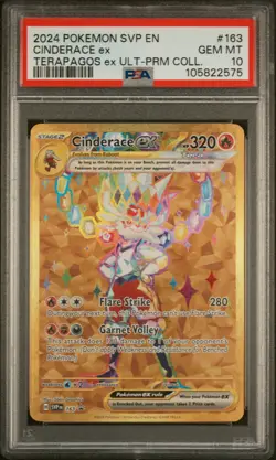 2024 POKEMON SVP EN-SV BLACK STAR PROMO #163 CINDERACE EX PSA 10 - Image 1