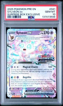 2025 POKEMON PRE EN-PRISMATIC EVOLUTIONS #041 SYLVEON EX PSA 10 - Image 1