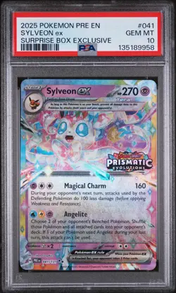 2025 POKEMON PRE EN-PRISMATIC EVOLUTIONS #041 SYLVEON EX PSA 10 - Image 1