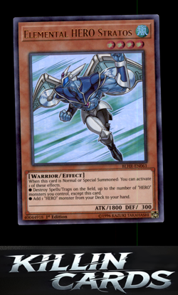 1st Edition Elemental HERO Stratos BLHR-EN061 YuGiOh Ultra Rare Battles of Legen - Image 1