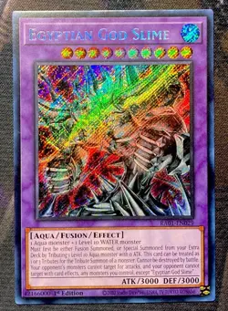 Yugioh Egyptian God Slime Holographic Secret Rare 1st Edition NM - Image 1