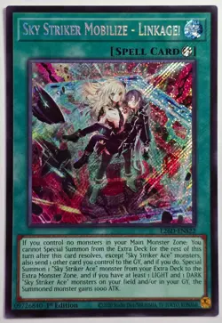 Yugioh Sky Striker Mobilize - Linkage! L26D-ENS22 Secret Rare 1st Edition - Image 1