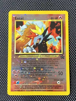 Pokemon TCG Entei #34 Reverse Holo Promo Card 2001 Black Star - Image 1