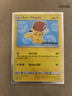 Ash's Pikachu SM113 Sun & Moon Black Star Promo Card Pokemon TCG NM - Image 1