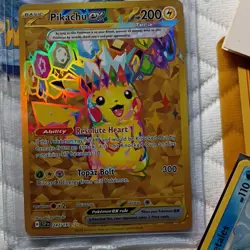 Pokemon Pikachu Ex 247/191 Sv08 Surging Sparks Hyper Rare Full Art Holo Card - Image 1