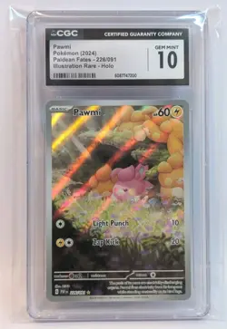 Pokemon TCG Pawmi Sir 226/091 Paldean Fates Rare Card CGC 10 Gem Mint - Image 1