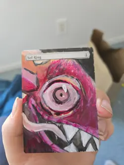 MtG Sol Ring ALTERED ART Hand Painted - Image 1