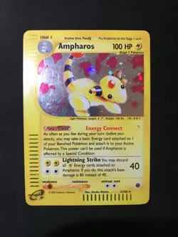 Pokemon Ampharos Expedition Base Set Holo MP / HP Stage 2 #2/165 English 2002 - Image 1