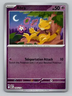 Reverse Holo Abra 054/132 Common ME01: Mega Evolution Pokemon - Image 1