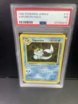 1999 POKEMON JUNGLE #12 VAPOREON-HOLO PSA 7 - Image 1
