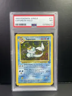 1999 POKEMON JUNGLE #12 VAPOREON-HOLO PSA 7 - Image 2