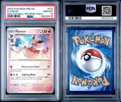 Pokemon Flareon (Master Ball Holo) #013 Prismatic Evolutions PSA 10 - Image 3