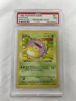1999 POKEMON GAME SHADOWLESS KOFFING #51 PSA NM 7 - Image 1
