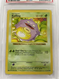 1999 POKEMON GAME SHADOWLESS KOFFING #51 PSA NM 7 - Image 2