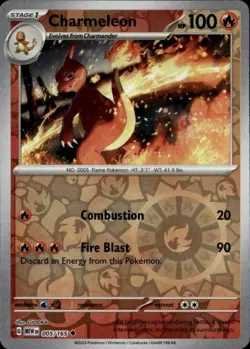 Pokemon TCG - Charmeleon 005/165 Sv: Scarlet & Violet 151 Reverse Holo Uncommon - Image 1